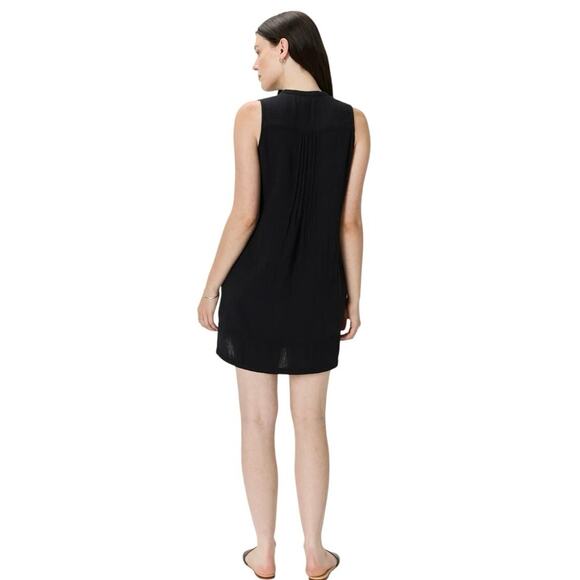 New Quince Women’s Organic Cotton Gauze Sleeveless Swing Dress Black Small 3910M - Picture 2 of 9